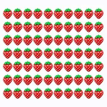 FAZHBARY 70 PCS Resin Strawberry with No Holes Flat Back Small Strawberry Resin Charms Bulk Embellishments for DIY Crafts Accessories