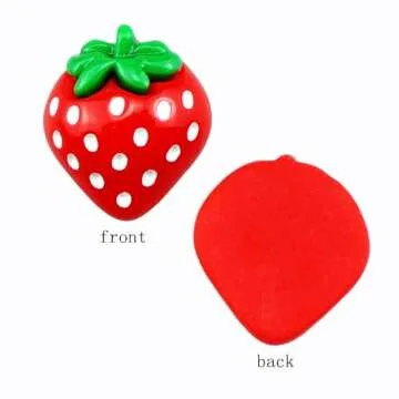 FAZHBARY 70 PCS Resin Strawberry with No Holes Flat Back Small Strawberry Resin Charms Bulk Embellishments for DIY Crafts Accessories