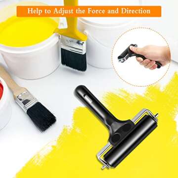 Aipaide 2 Pcs Rubber Glue Roller for Construction Tools, Printmaking, Ink Paint Block Stamping Brayers 3.8 and 2.2 Inch, Black