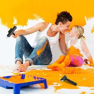 Aipaide 2 Pcs Rubber Glue Roller for Construction Tools, Printmaking, Ink Paint Block Stamping Brayers 3.8 and 2.2 Inch, Black