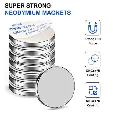 TRYMAG Super Strong Magnets with Adhesive - 6 Pack