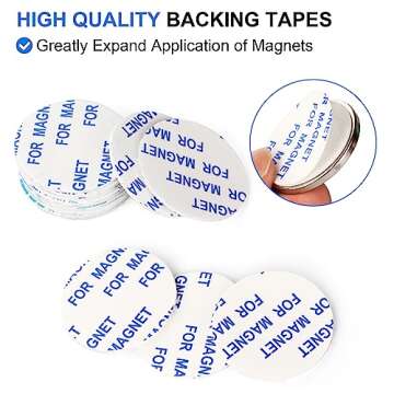 TRYMAG Super Strong Magnets, 6 Pack Heavy Duty Neodymium Magnets Disc Magnets with Adhesive Backing, Powerful Permanent Rare Earth Magnets for Fridge, DIY, Crafts, Board, Scientific - 1.25”D x 0.12”H