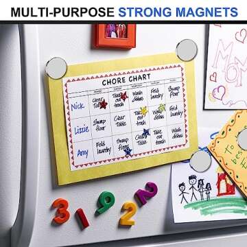 TRYMAG Super Strong Magnets, 6 Pack Heavy Duty Neodymium Magnets Disc Magnets with Adhesive Backing, Powerful Permanent Rare Earth Magnets for Fridge, DIY, Crafts, Board, Scientific - 1.25”D x 0.12”H