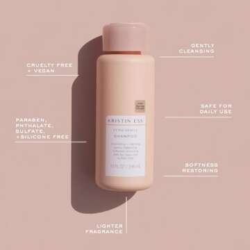 Kristin Ess Hair Extra Gentle Shampoo for Sensitive Skin + Scalp, Moisturizing + Hydrating Shampoo for Dry Hair, Vegan, Color Safe + Keratin Safe, 10 fl oz