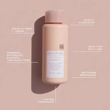 Kristin Ess Hair Extra Gentle Shampoo for Sensitive Skin + Scalp, Moisturizing + Hydrating Shampoo for Dry Hair, Vegan, Color Safe + Keratin Safe, 10 fl oz