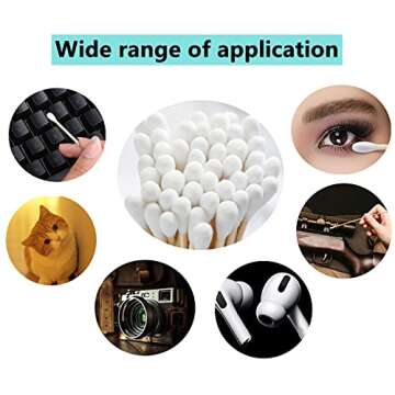 500 Count 6" Long Wooden Cotton Swabs For Pet ear care Cleaning,Gun Cleaning, Electronics,Jewelry, Cleaning Makeup, Arts and Crafts