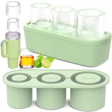 Ice Cube Tray for Tumbler Cup 30Oz-40Oz - 3 Cylinder Ice Molds with Lid