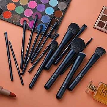 Makeup Brush Set, EIGSHOW Professional Makeup Brushes Kit Foundation Powder Concealers Eye Shadows Makeup 15 Piece for Eye Face Liquid Cream Cosmetics Brushes Kit Best Birthday Gift for Women(BLUE)