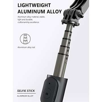 MQOUNY Selfie Stick & Phone Tripod - Portable with Remote & Fill Light