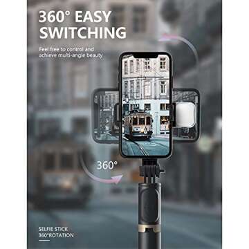 MQOUNY Lightweight Selfie Stick and Tripod with Remote