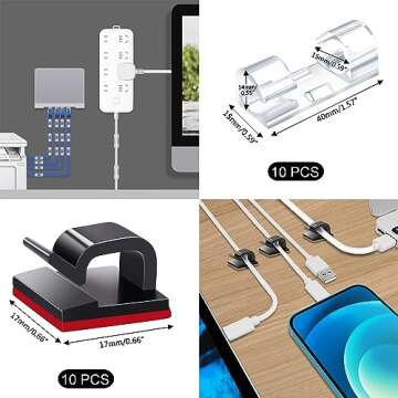 SOULWIT 200 Pcs Cable Management Kit for a Clutter-Free Space