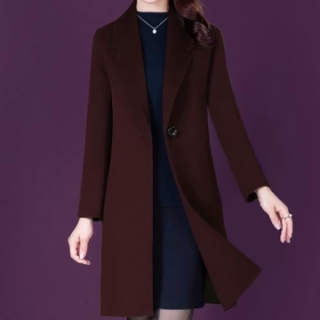 Chic Wool Pea Coat for Women - Windproof & Stylish