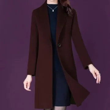Chic Wool Pea Coat for Women - Windproof & Stylish