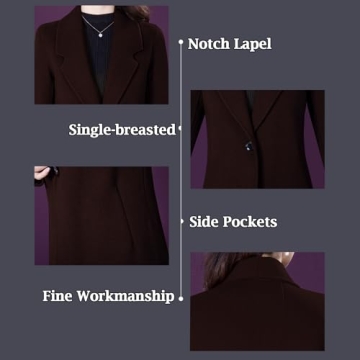 Chic Wool Pea Coat for Women - Windproof & Stylish