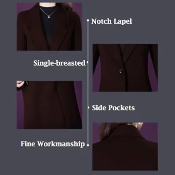 Chic Wool Pea Coat for Women - Windproof & Stylish