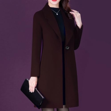 Chic Wool Pea Coat for Women - Windproof & Stylish