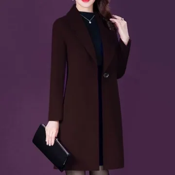 Chic Wool Pea Coat for Women - Windproof & Stylish
