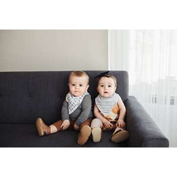 Copper Pearl Baby Bandana Bibs - 4 Pack Soft Cotton Baby Bibs for Drooling and Teething, Absorbent Drool Bibs for Baby Girl and Boy, Adjustable to Fit Newborns to Toddlers, Tons of Styles (Alta Set)