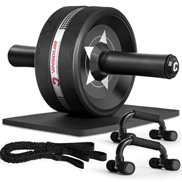 Vinsguir Ab Roller Wheel Kit,Ab Workout Equipment with Push Up Bars, Home Gym Fitness Equipment for ...