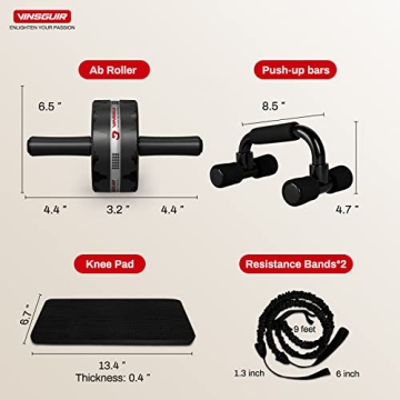 Vinsguir Ab Roller Wheel Kit for Core Training & Home Gym