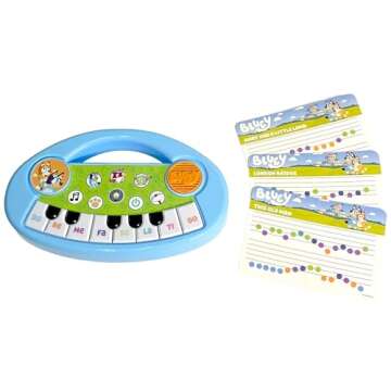 Bluey Music Time Electronic Learn to Play Keyboard - Portable Learning Keyboard Musical Education Le...