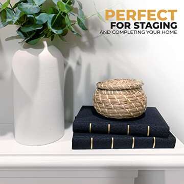 Home Decor Books Coffee Table Decor Bookshelf Decor Linen Hardcover Decor Books Mantle Decor