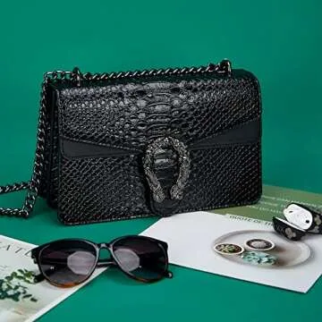 Aiqudou Snake Print Crossbody Handbag for Women - Stylish Satchel
