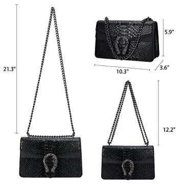 Aiqudou Snake Print Crossbody Handbag for Women - Stylish Satchel