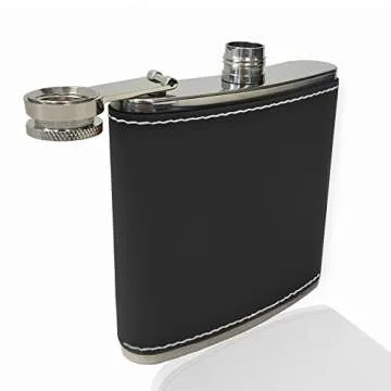 LaserGram Personalized Faux Leather Flask - Unique Wedding Gift