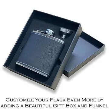Personalized LaserGram Faux Leather Flask for Gifts