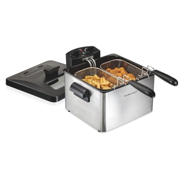 Hamilton Beach Professional Deep Fryer: Large 4.5L Capacity, 1800W, Stainless Steel