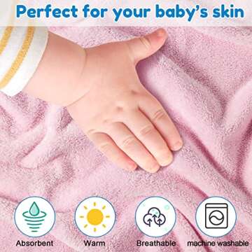 Lounsweer 6 Pieces Baby Bath Towels 30 x 30 Inch Hooded Toddler Towel Bath Blanket Absorbent Coral Fleece Hooded for Toddler Infant Newborn Shower Gift Supplies(Multicolor)