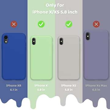 OuXul Case for iPhone X/iPhone Xs Liquid Silicone Gel Rubber Phone Case,iPhone X/iPhone Xs 5.8 Inch Full Body Slim Soft Microfiber Lining Protective Case (Stone)