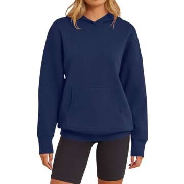 MEROKEETY Women's 2024 Fall Oversized Hoodie Long Sleeve Pullover Sweater Ribbed Knit Sweatshirt wit...