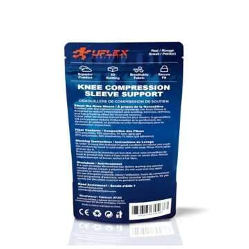 UFlex Athletics Knee Compression Sleeve Support for Women and Men - Knee Brace for Pain Relief, Fitness, Weightlifting, Hiking, Sports - Red, Small