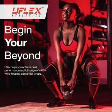UFlex Athletics Knee Compression Sleeve Support for Women and Men - Knee Brace for Pain Relief, Fitness, Weightlifting, Hiking, Sports - Red, Small