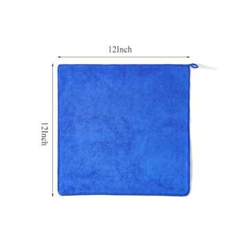 SURPRISE PIE Microfiber Cleaning Cloth for Kitchen Housekeeping Dish Electronics Dust Rags Thick Lint Free Car Wash DryingTowel (12"x12") Green/Blue/Orange -6 Pack