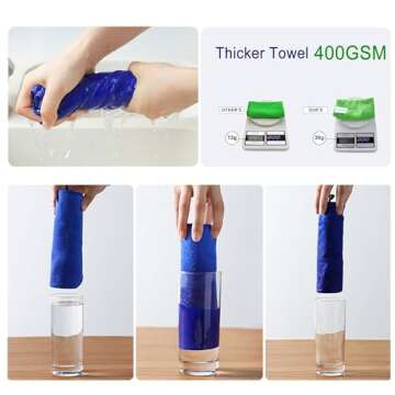 SURPRISE PIE Microfiber Cleaning Cloth for Kitchen Housekeeping Dish Electronics Dust Rags Thick Lint Free Car Wash DryingTowel (12"x12") Green/Blue/Orange -6 Pack