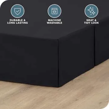 Bare Home Queen Bed Skirt - 15-Inch Tailored Drop Easy Fit - Bed Skirt for Queen Beds - Center & Cor...