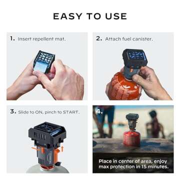 Thermacell Backpacker Mosquito Repeller + 48-Hr Refill Bundle, Gen 2.0, Runs on Camping Fuel Canister; Includes Twelve 4-Hr Mosquito Repellent Mats & Water-Resistant Bag; Bug Spray Alternative