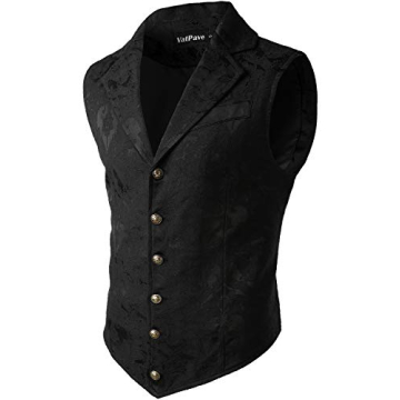 VATPAVE Mens Victorian Suit Vest Steampunk Gothic Waistcoat