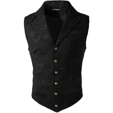 Men's Gothic Victorian Steampunk Waistcoat - Black
