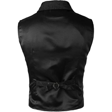 Men's Gothic Victorian Steampunk Waistcoat - Black