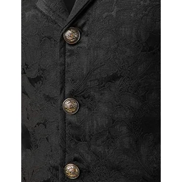 Men's Gothic Victorian Steampunk Waistcoat - Black