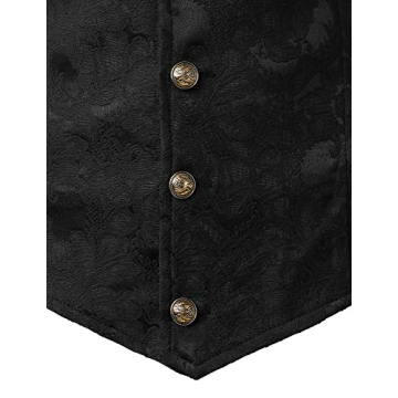 Men's Gothic Victorian Steampunk Waistcoat - Black