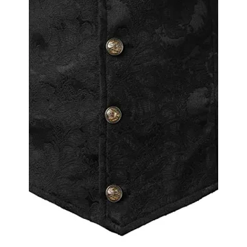 Men's Gothic Victorian Steampunk Waistcoat - Black