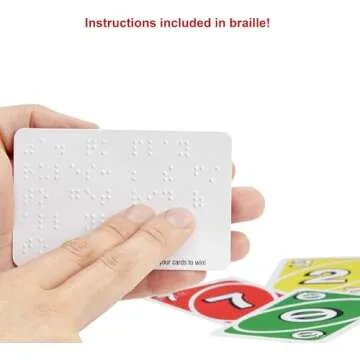Mattel Games UNO Braille Card Game with Cards Specially Designed for Blind & Low-Vision Players for Kids, Adults, Family Nights & Parties