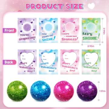 24 Pack Valentine's Day Cards with Stretchy Balls, Valentines Cards for Kids, Squeeze Toy for Classroom School Valentine's Gifts Exchange, Valentine's Party Favor Prizes for Boys Girls