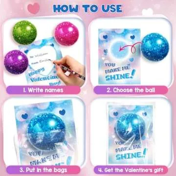24 Pack Valentine's Day Cards with Stretchy Balls, Valentines Cards for Kids, Squeeze Toy for Classroom School Valentine's Gifts Exchange, Valentine's Party Favor Prizes for Boys Girls