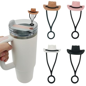 Cute Silicone Cowboy Hat Straw Covers for Tumblers